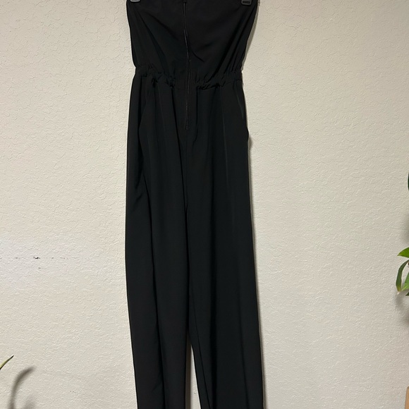 Elegant Derek Heart Black Strapless Wide-Leg Jumpsuit Size Small - Picture 7 of 13